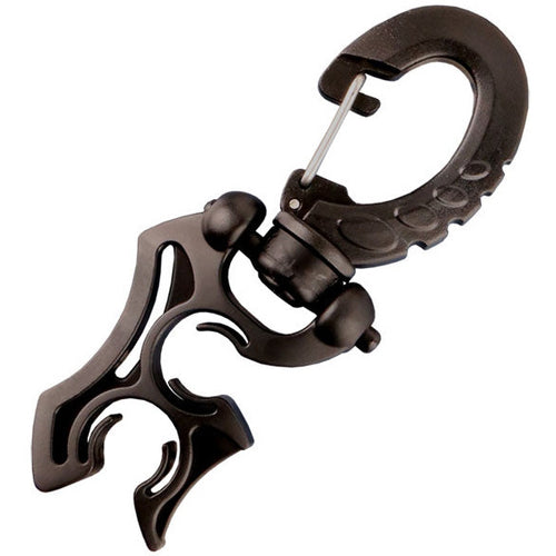 Hose Mate Scuba Hose & Gauge Retaining Clip Black With swivel, for secure attachment of gauge & octopus  black