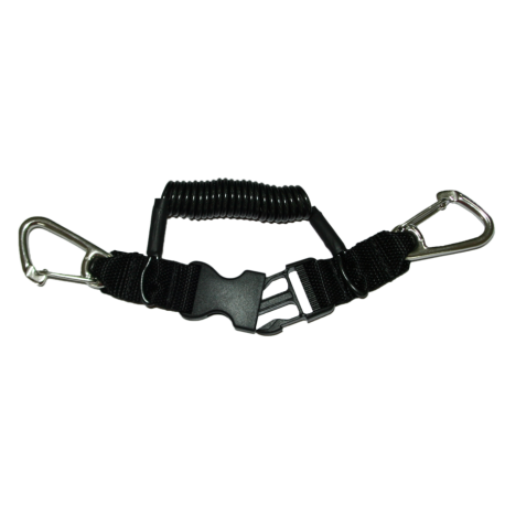 XS Scuba 130cm Coiled Lanyard with two Stainless Clips - Divealot Scuba